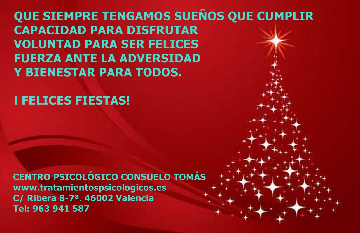 Felicitación Navidad 2014-2015. Consuelo Tomás. tratamientospsicológicos. Centro Psicológico Consuelo Tomás